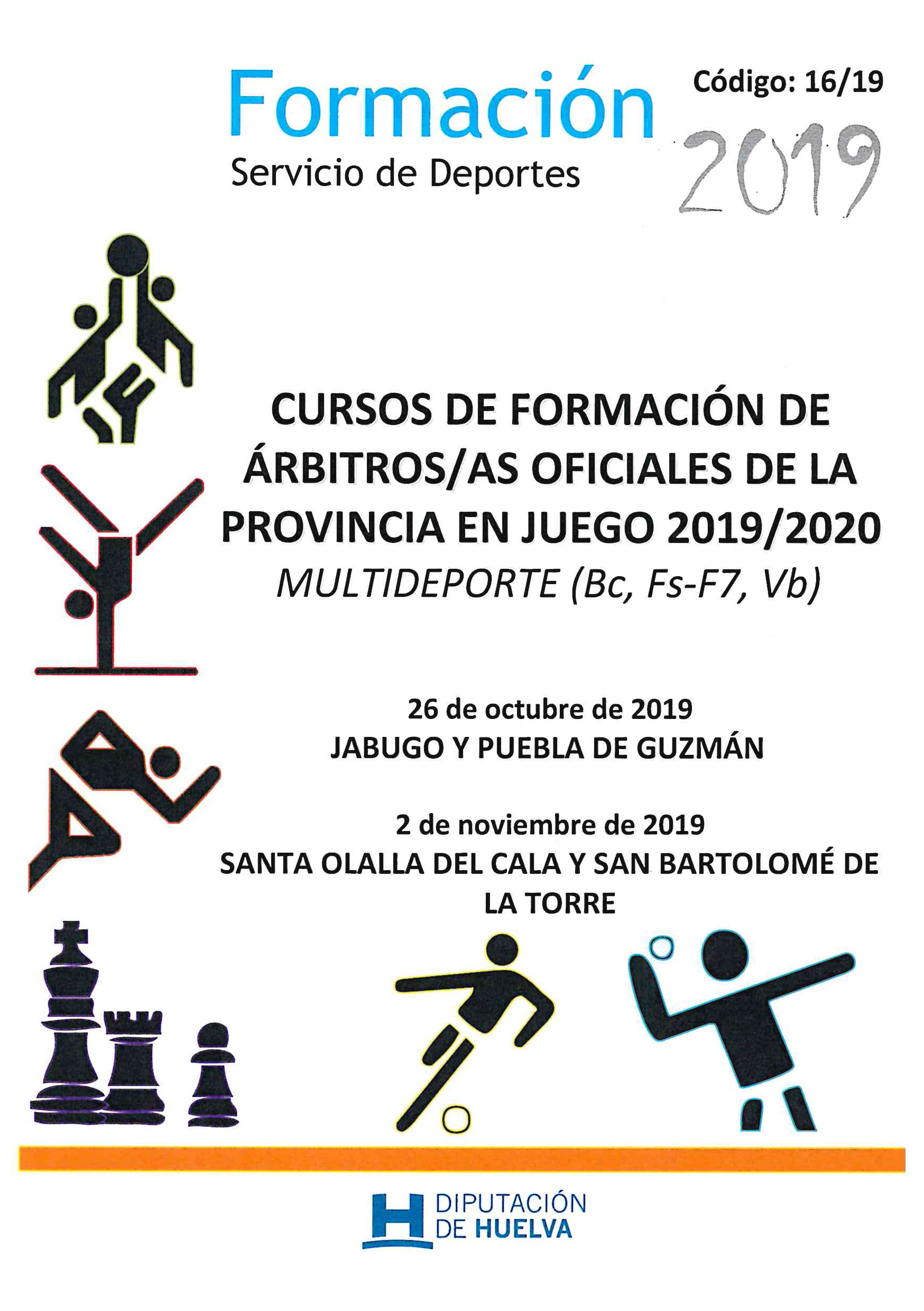 Díptico CURSO ÁRBITROS  Sierra y Centro 26 oct y 2 nov 2019