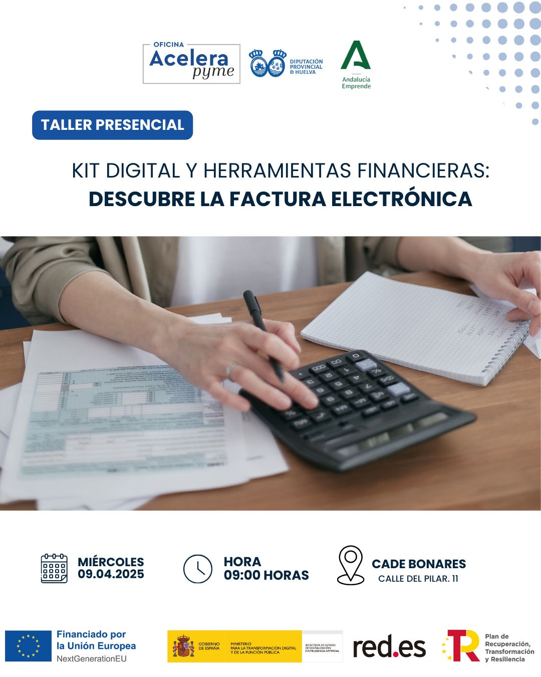 Cartel taller facturacion electronica CADE Bonares