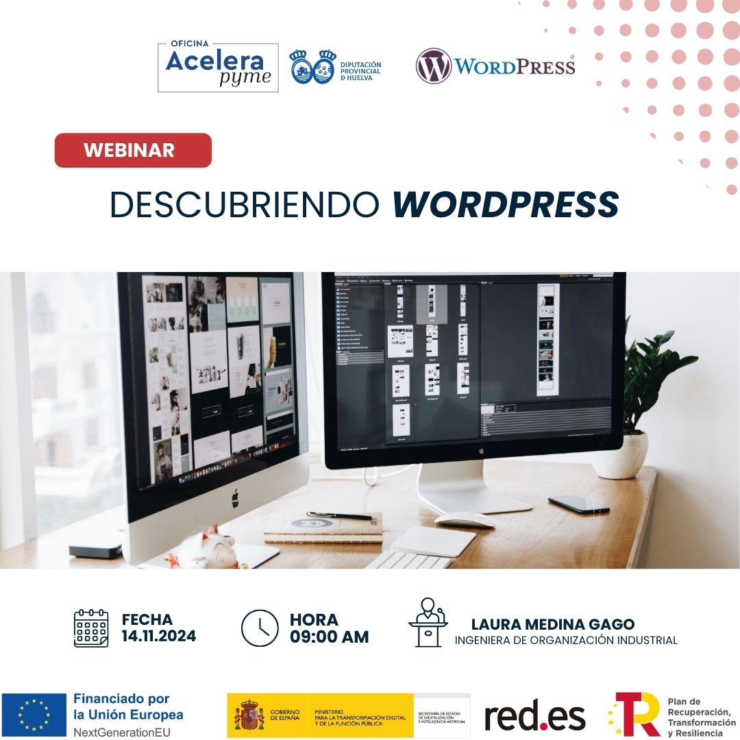 Cartel webinar Wordpress Acelera Pyme