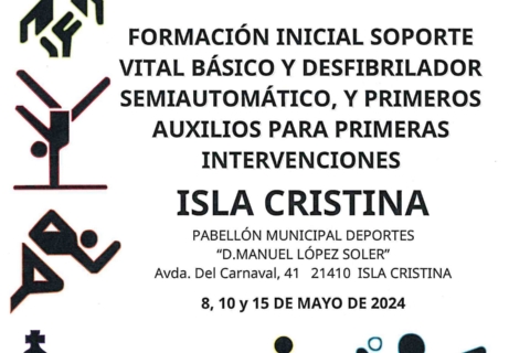 2024  ISLA CRISTINA 8,10, 15 mayo 2024  Carátula DESFIBRILADOR Y PRIMEROS AUX