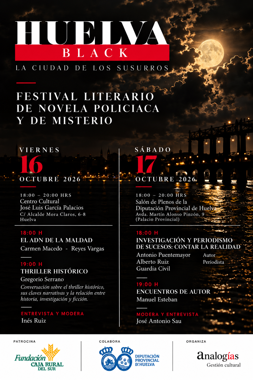 Cartel nocturno del festival Huelva Black